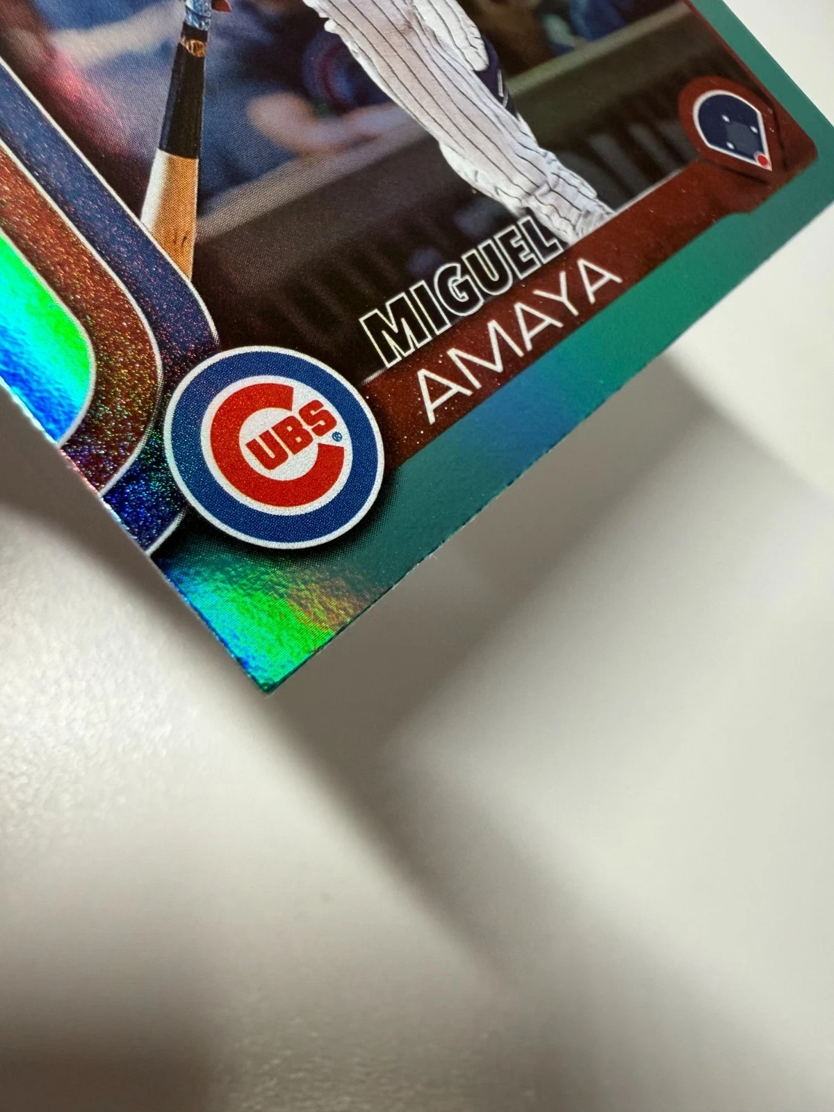 Miguel Amaya 2025 Topps Series 2 Aqua Rainbow Foil #406 Cubs