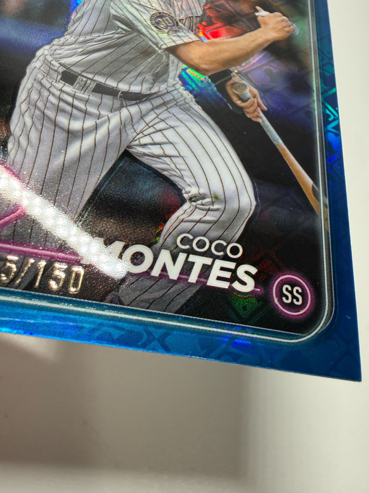 Coco Montes 2024 Topps Chrome Blue Logofractor RC /150 #182 Rockies