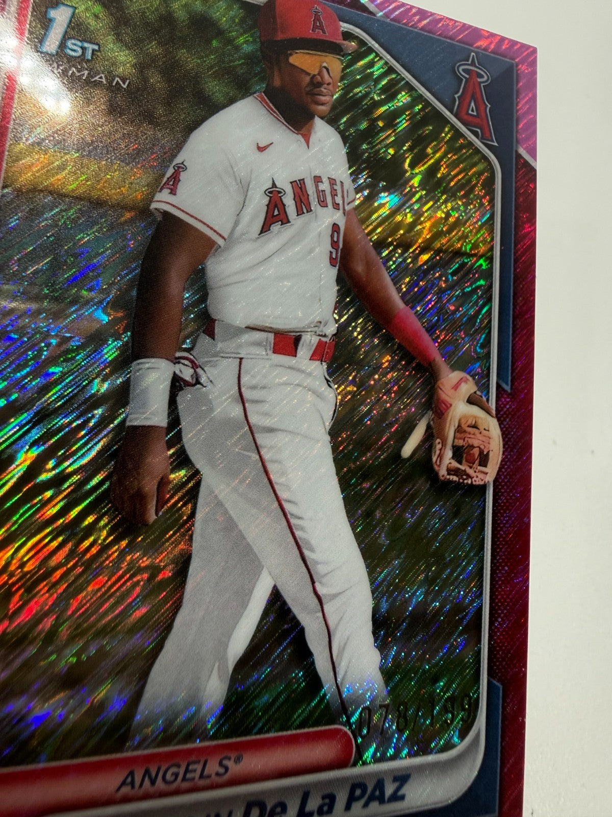 Greylin De La Paz 2024 Bowman Chrome 1st Fuchsia Shimmer Refractor /199 #BCP-181