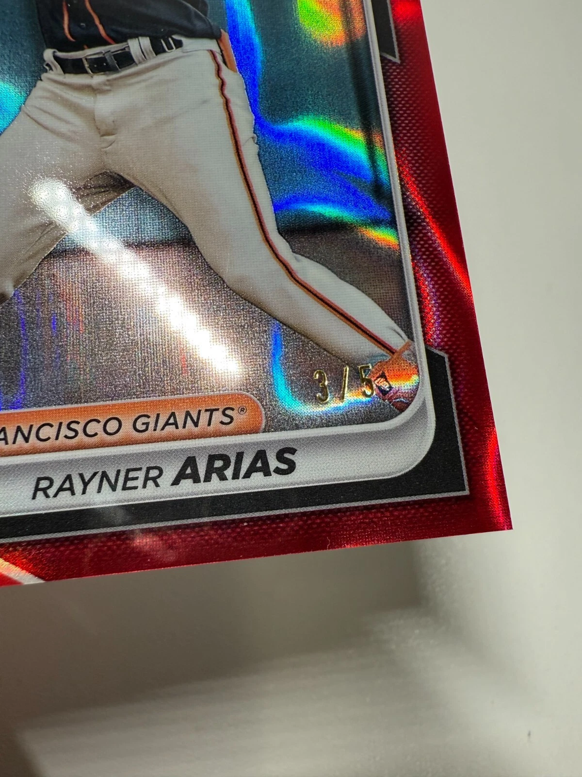 Rayner Arias 2024 Bowman Draft Chrome Red Lava Refractor /5 #BDC-189 Giants