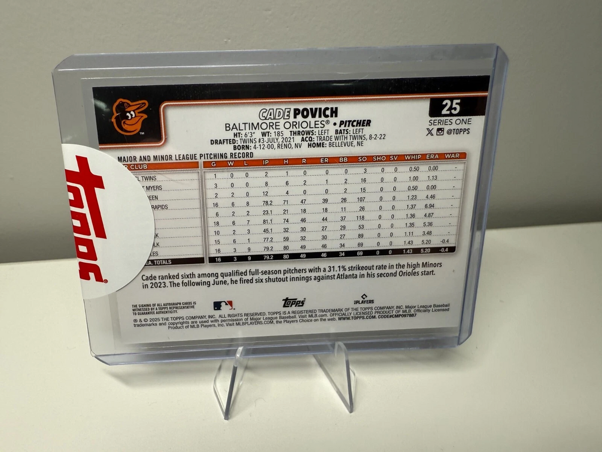 Cade Povich 2025 Topps Series 1 Flagship Real One RC Auto #25 Orioles