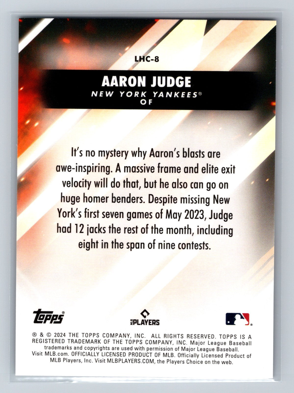 Aaron Judge 2024 Topps Update Series Let Him Cook #LHC-8 Yankees