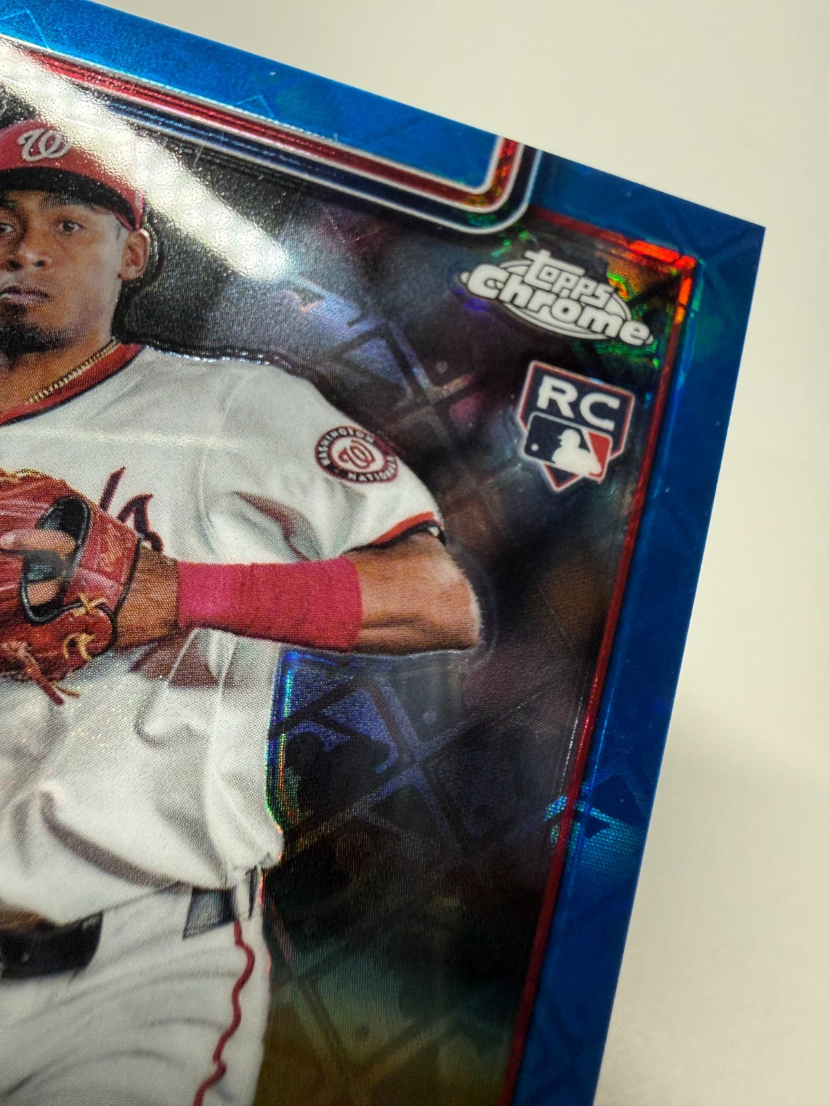 Darren Baker 2025 Topps Chrome Blue Logofractor RC /150 #231 Nationals