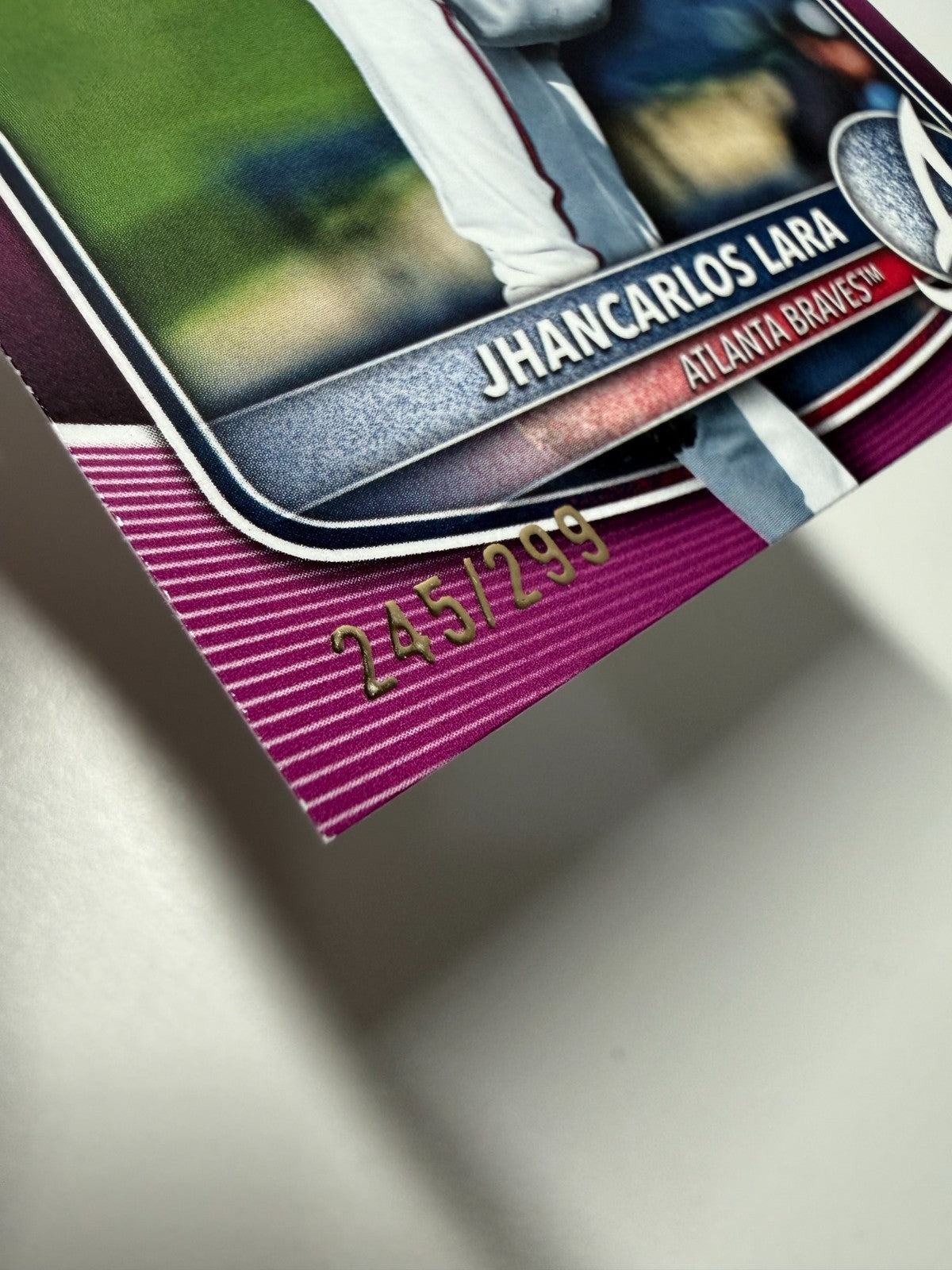Jhancarlos Lara 2025 Bowman 1st Paper Fuchsia /299 #BP-126 Braves