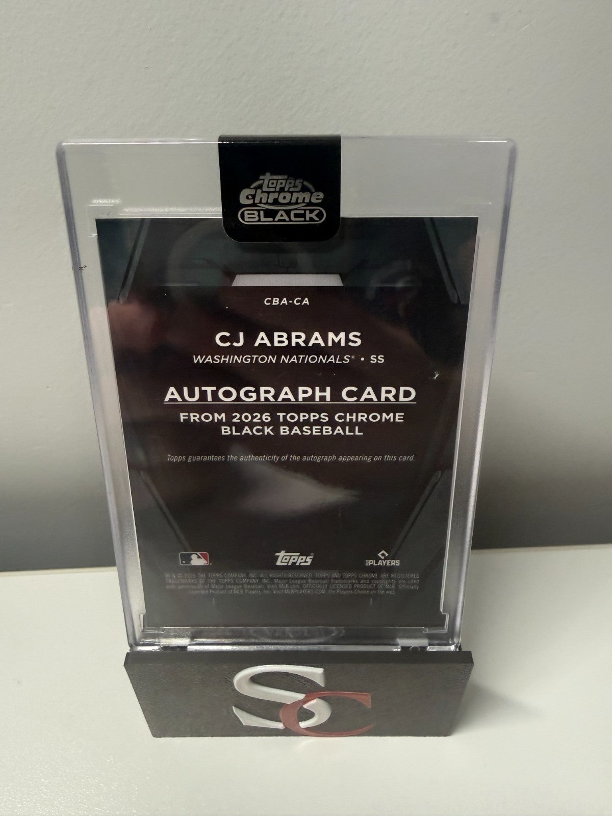 CJ Abrams 2026 Topps Chrome Black Green Refractor Auto /99 #CBA-CA Nationals