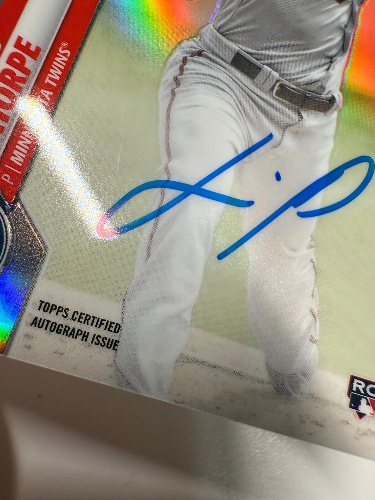 Lewis Thorpe 2020 Topps Chrome Refractor Auto RC /499 #RA-LT Twins