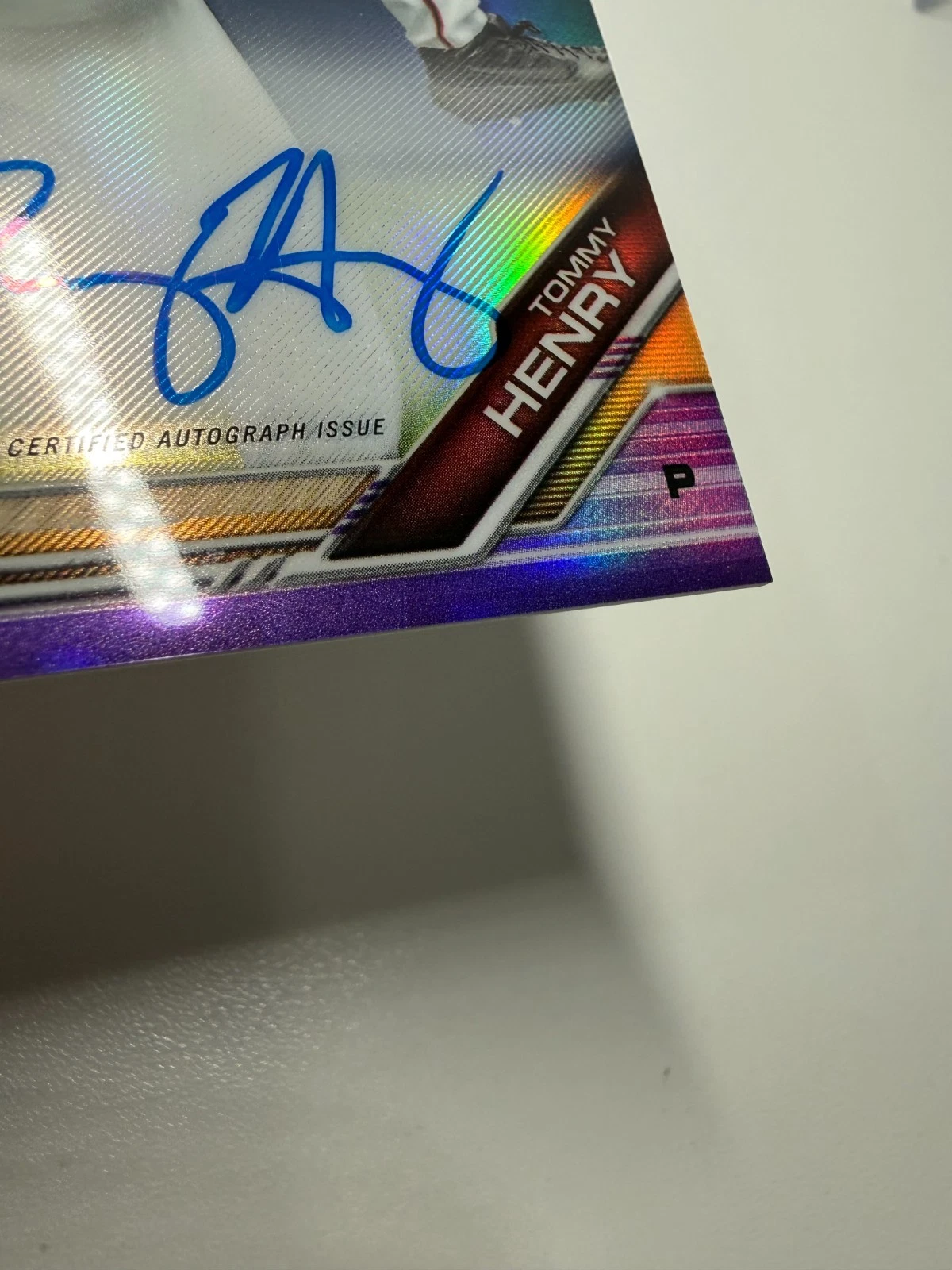 Tommy Henry 2019 Bowman Chrome 1st Purple Refractor Auto /250 #CDA-TH