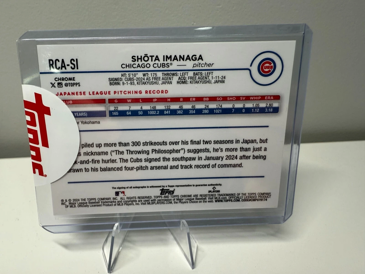 Shota Imanaga 2024 Topps Chrome Logofractor Green Refractor Auto /99 #RCA-SI