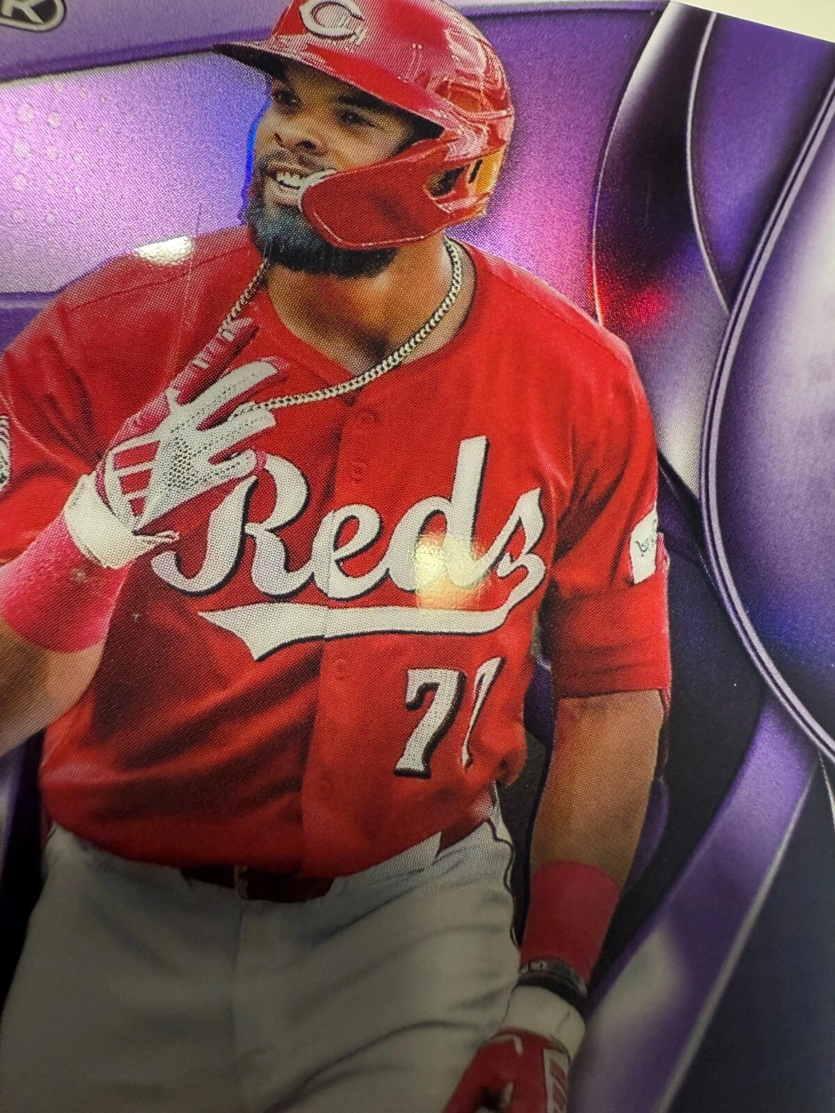 Rece Hinds 2025 Topps Chrome Black Purple Refractor RC /75 #149 Reds