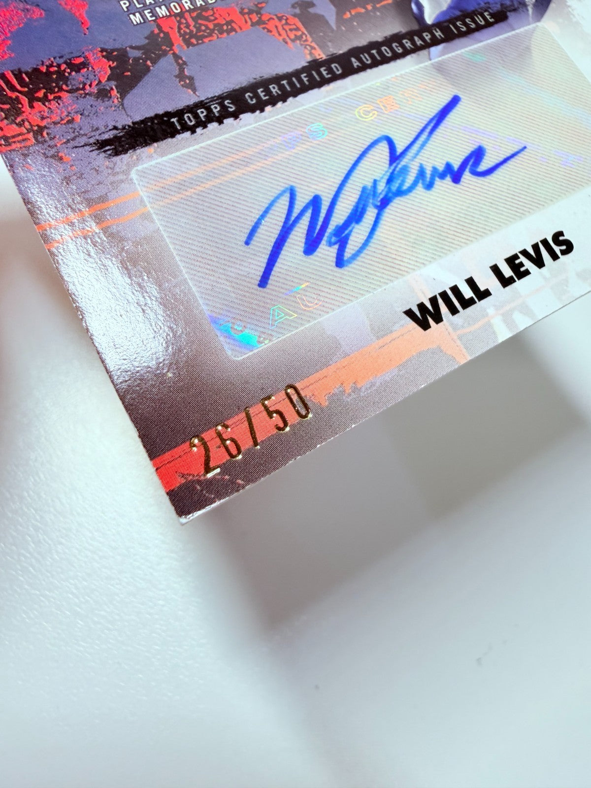 Will Levis 2023 Topps Composite Vertical Green Patch Relic Auto /50 #CPAV-WL