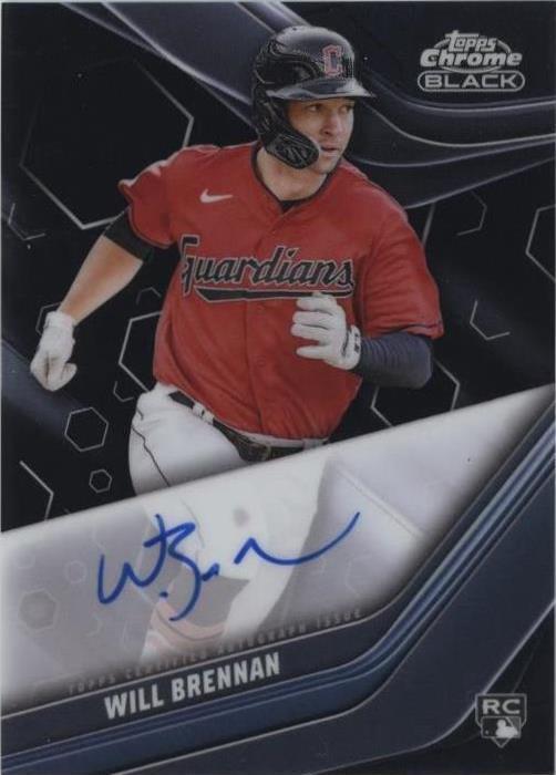 Will Brennan 2023 Topps Chrome Black Auto RC #CBA-WB Guardians