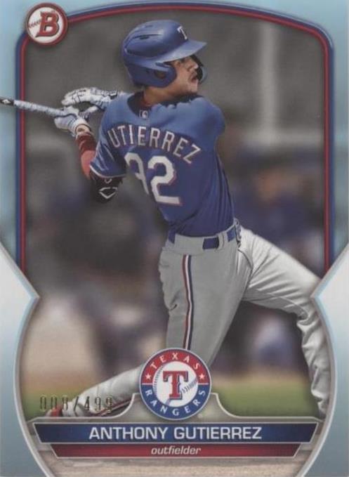 Anthony Gutierrez 2023 Bowman Sky Blue Paper Prospects /499 #BP-85 Rangers