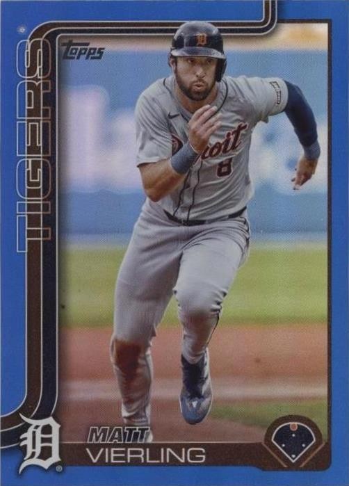 Matt Vierling 2025 Topps Series 1 Blue Rainbow Foil /150 #166 Tigers