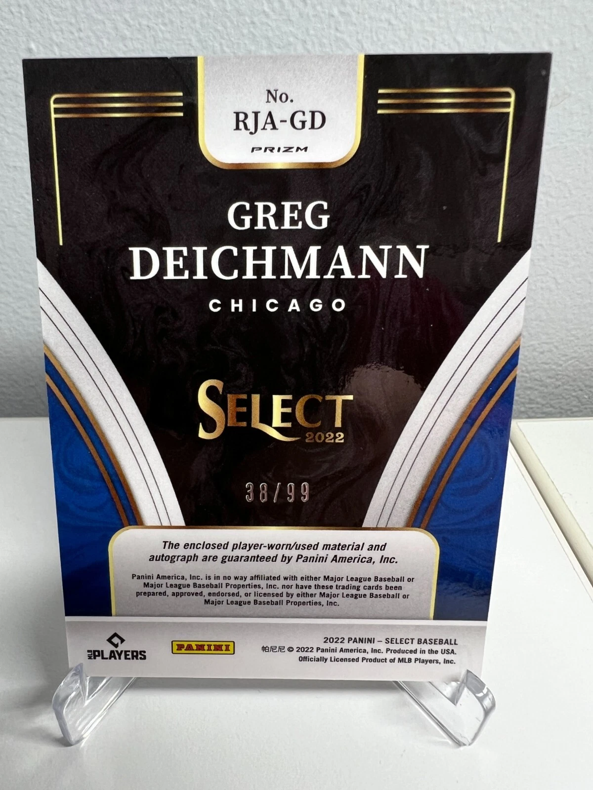 Greg Deichmann 2022 Panini Select Jersey Holo Prizm Auto RC /99 #RJA-GD