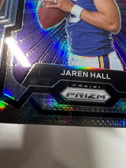 Jaren Hall 2023 Panini Prizm Rookie Variation Silver Prizm RC #337 Vikings