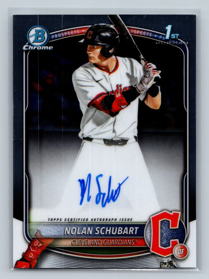 Nolan Schubart 2025 Bowman Draft Chrome 1st Auto #CPA-NS Guardians
