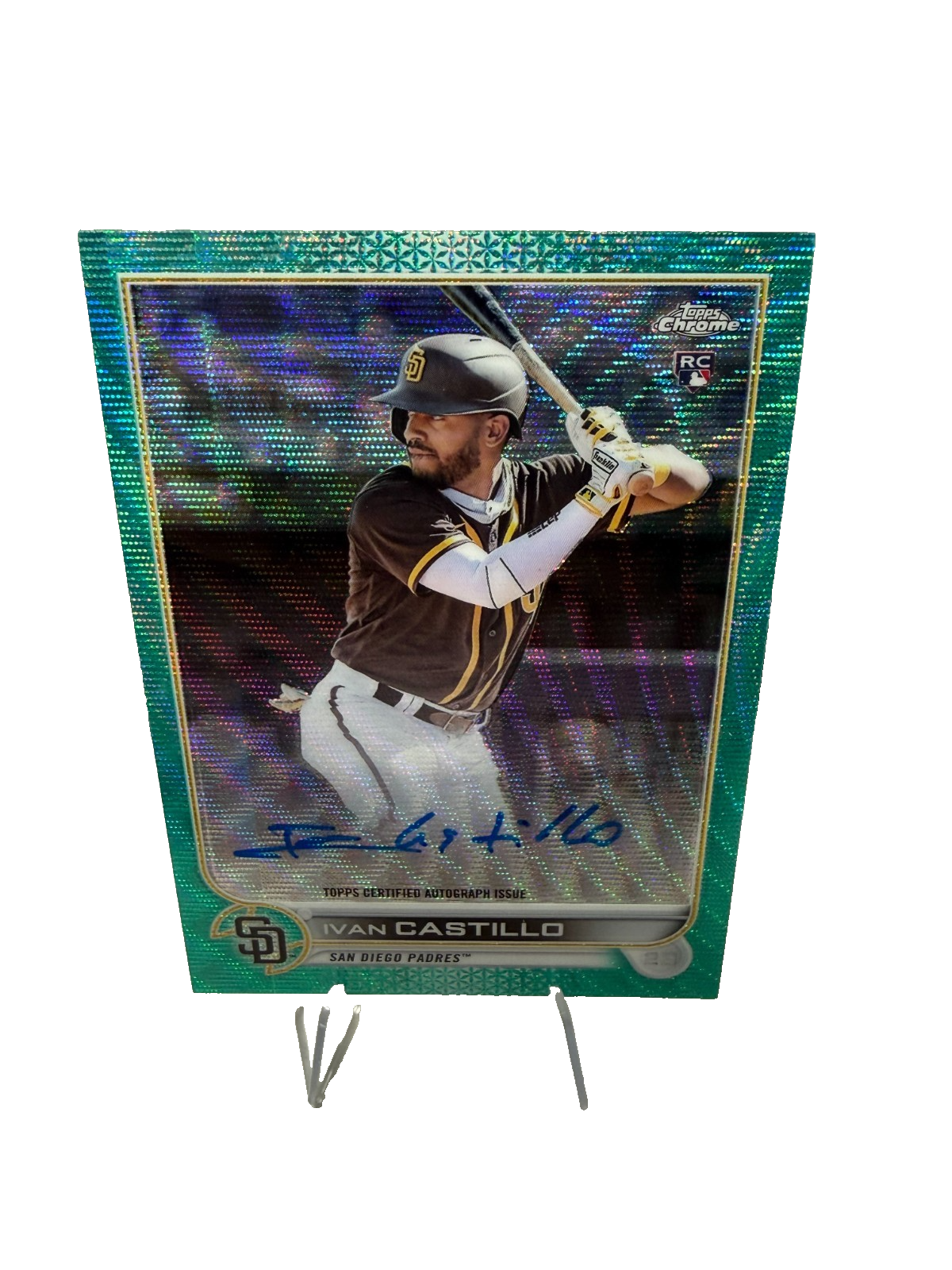 Ivan Castillo 2022 Topps Chrome Aqua Wave Refractor Auto RC /199 #RA-IC Padres