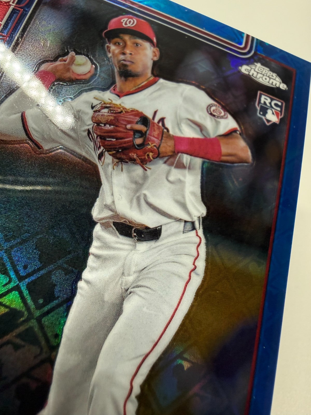 Darren Baker 2025 Topps Chrome Blue Logofractor RC /150 #231 Nationals