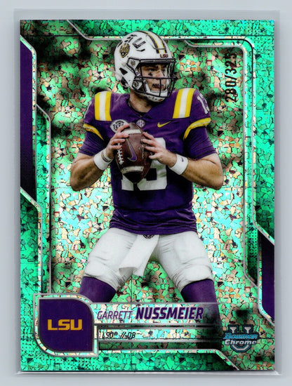 Garrett Nussmeier 2025 Bowman U Chrome Aqua Mini Diamond Refractor /325 #189