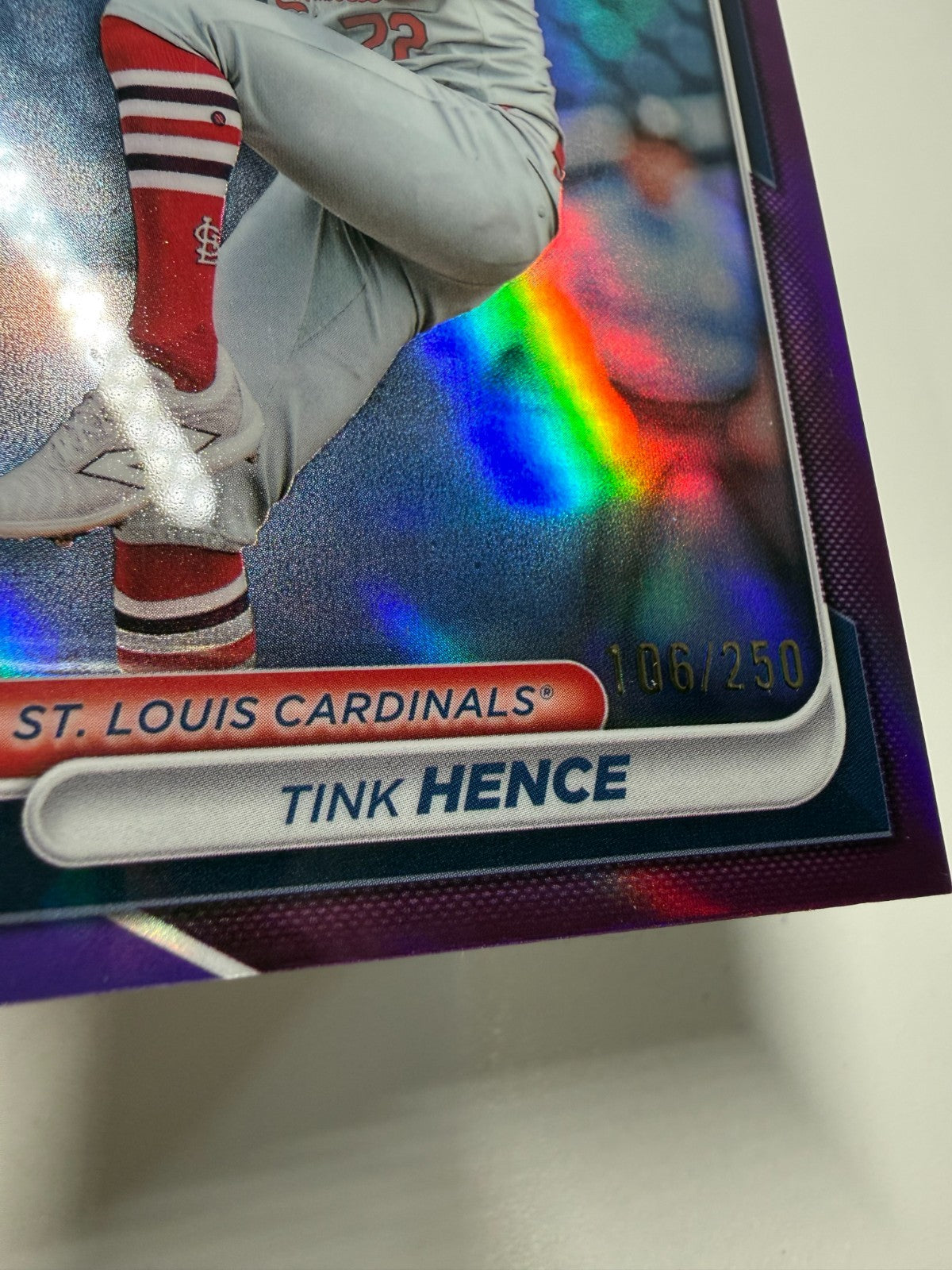Tink Hence 2024 Bowman Draft Chrome Purple Refractor /250 #BDC-43 Cardinals