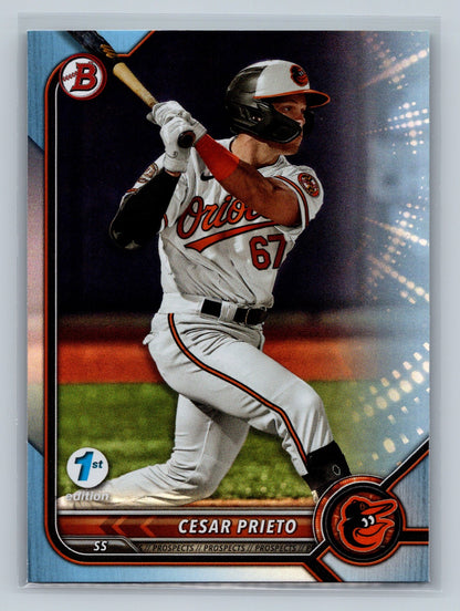 Cesar Prieto 2022 Bowman Draft 1st Edition Paper Sky Blue Foil #BD-133 Orioles