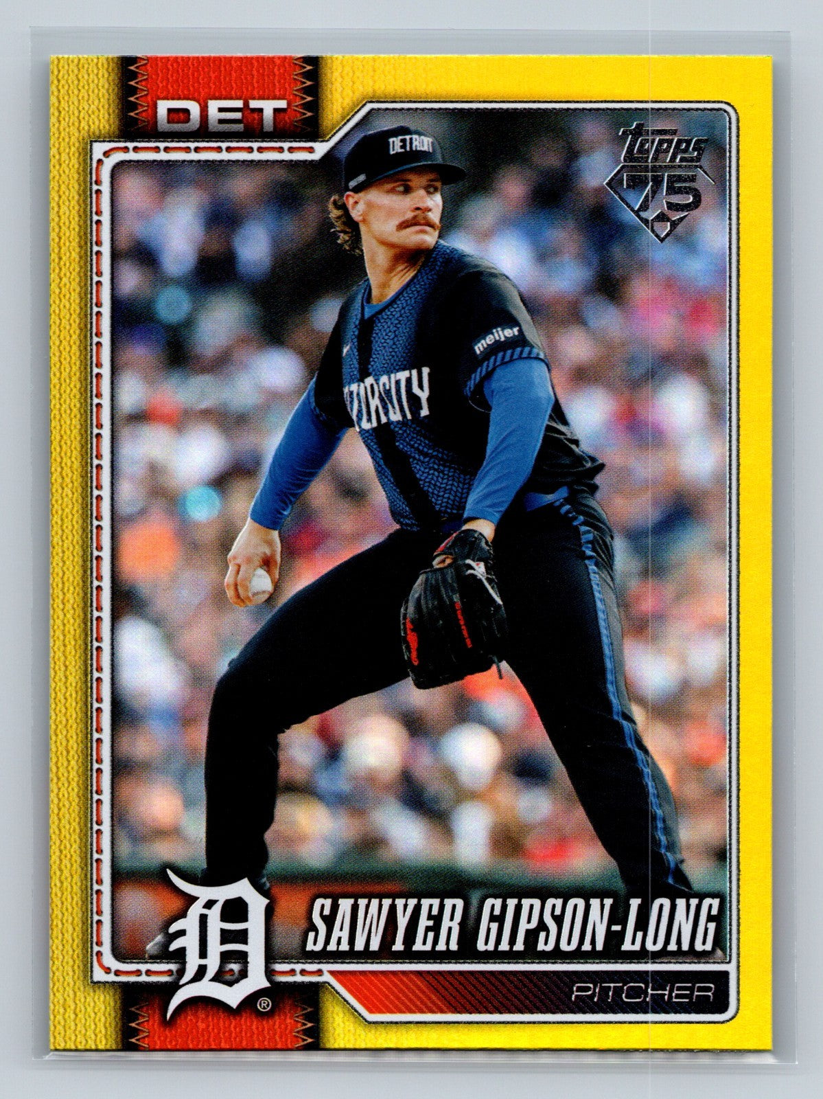Sawyer Gipson-Long 2026 Topps Series 1 Yellow Rainbow Foil /399 #108 Tigers