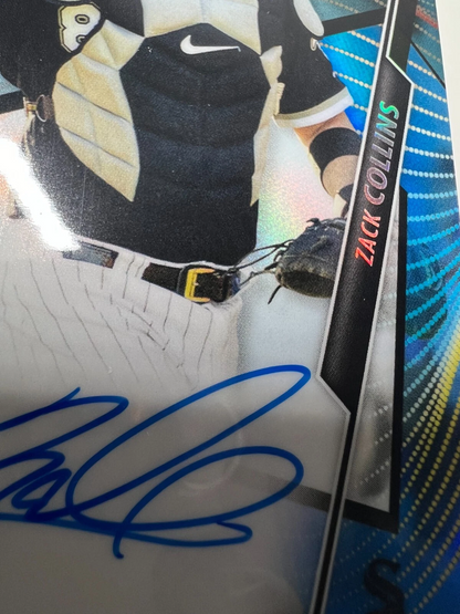 Zack Collins 2020 Topps Finest Blue Refractor Auto RC /150 #FA-ZC White Sox