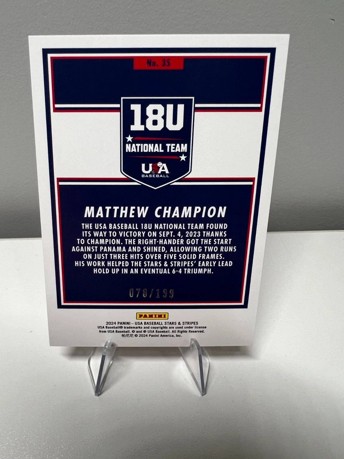 Matthew Champion 2024 Panini Stars & Stripes Red Disco /199 #35