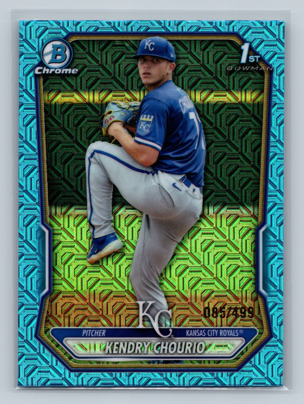 Kendry Chourio 2026 Bowman Chrome 1st Sky Blue Mojo Refractor /499 #BCP-7 Royals