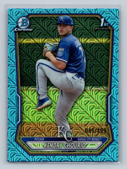 Kendry Chourio 2026 Bowman Chrome 1st Sky Blue Mojo Refractor /499 #BCP-7 Royals