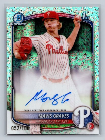 Mavis Graves 2025 Bowman Chrome 1st Mini Diamond Refractor Auto /100 #CPA-MG