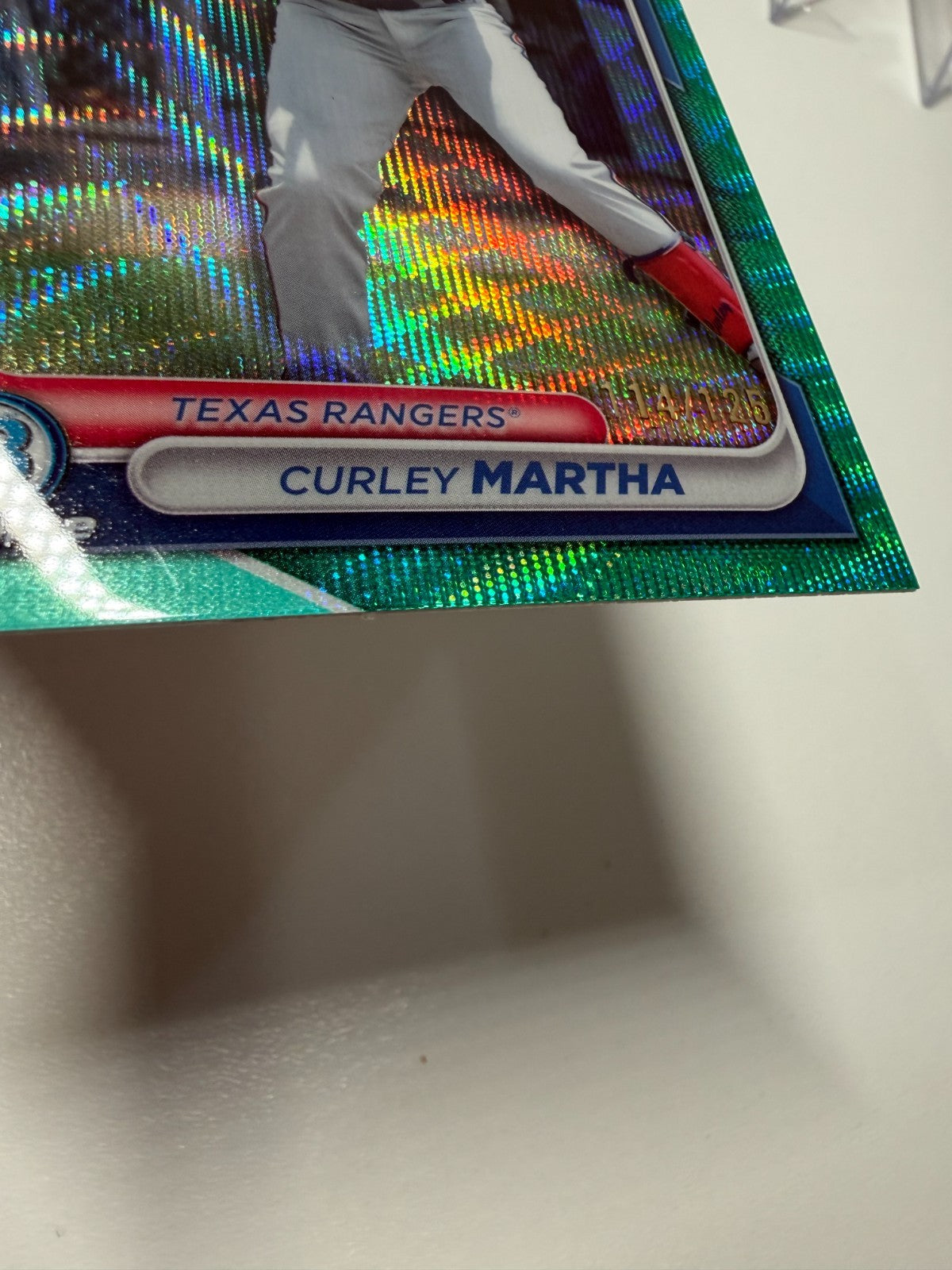 Curley Martha 2024 Bowman Draft Chrome Aqua Wave Refractor /125 #BDC-165 Rangers