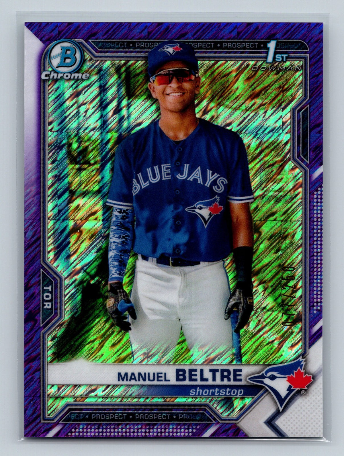 Manuel Beltre 2021 Bowman Chrome 1st Purple Shimmer Refractor /250 #BCP-244