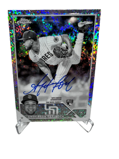 Anderson Espinoza 2023 Topps Chrome B&W Mini Diamond Refractor Auto RC #RA-AE