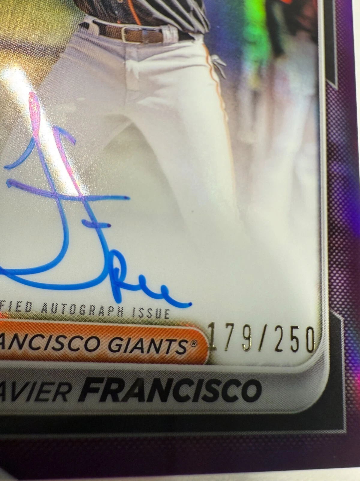 Javier Francisco 2024 Bowman Chrome 1st Purple Refractor Auto /250 #CPA-JFA