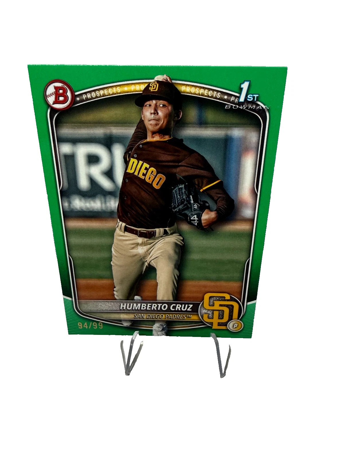 Humberto Cruz 2025 Bowman 1st Paper Green /99 #BP-96 Padres
