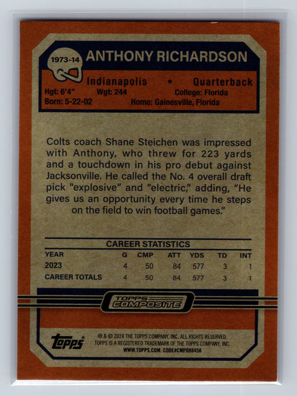 Anthony Richardson 2024 Topps Composite 1973 Pink RC #1973-14 Colts