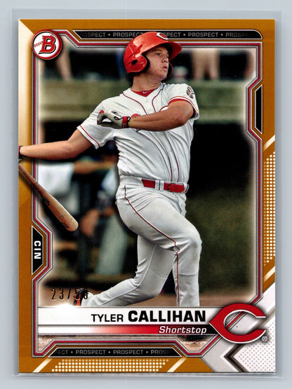 Tyler Callihan 2021 Bowman Paper Prospects Gold /50 #BP-91 Reds