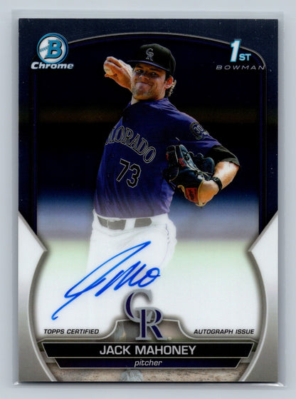 Jack Mahoney 2023 Bowman Draft Chrome 1st Auto #CDA-JM Rockies