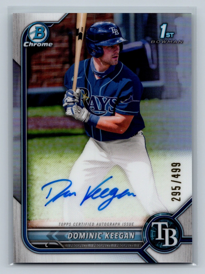 Dominic Keegan 2022 Bowman Draft Chrome 1st Refractor Auto /499 #CDA-DK Rays