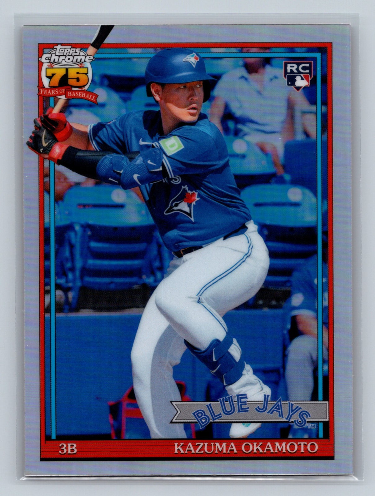 Kazuma Okamoto 2026 Topps Chrome 1991 75th Anniversary Refractor RC #91CB-24