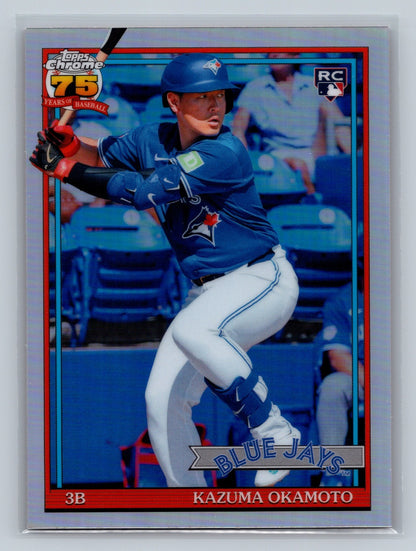 Kazuma Okamoto 2026 Topps Chrome 1991 75th Anniversary Refractor RC #91CB-24
