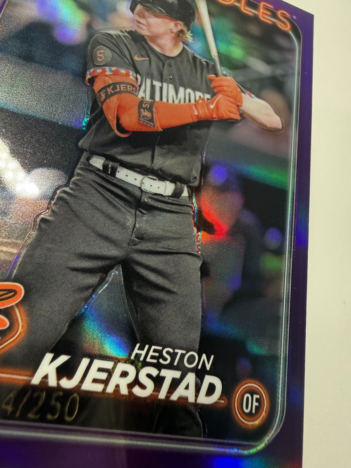 Heston Kjerstad 2024 Topps Chrome Purple Refractor RC /250 #142 Orioles