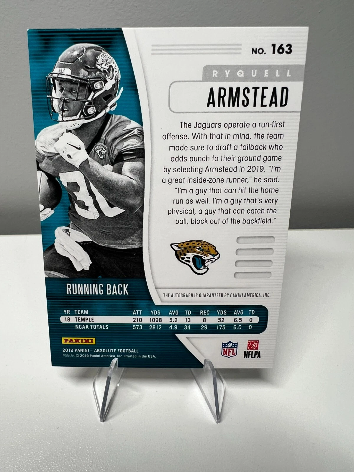 Ryquell Armstead 2019 Absolute Red Squares Auto RC /100 #163 Jaguars