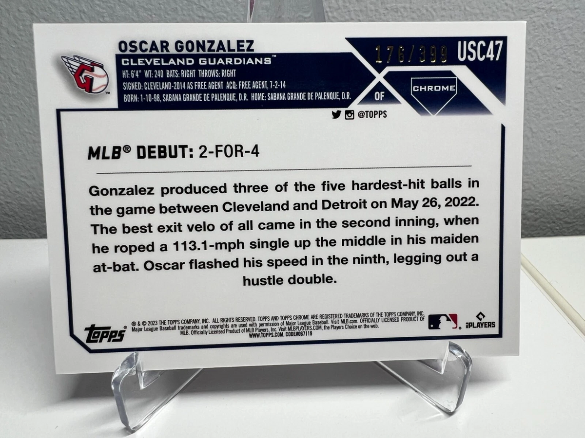 Oscar Gonzalez 2023 Topps Chrome Update Debut Pink Refractor RC /399 #USC47