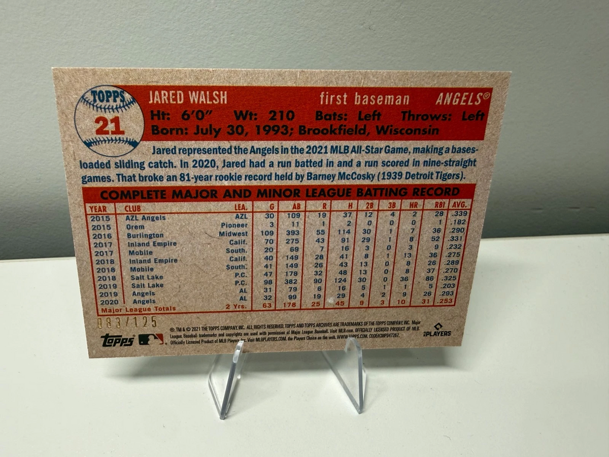 Jared Walsh 2021 Topps Archive Green /125 #21 Angels