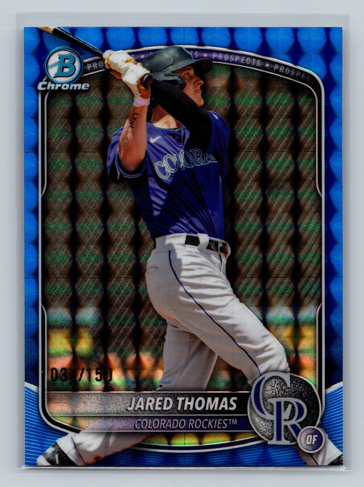 Jared Thomas 2025 Bowman Draft Chrome Blue Geometric Refractor /150 #BDC-147