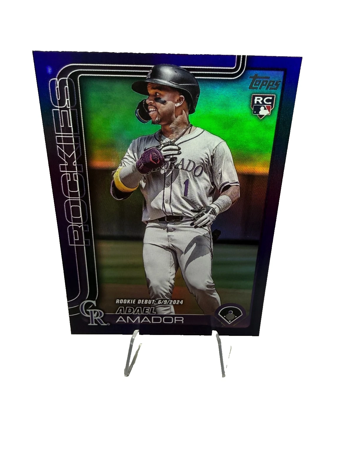 Adael Amador 2025 Topps Update Series Purple Foil RC /250 #US94 Rockies