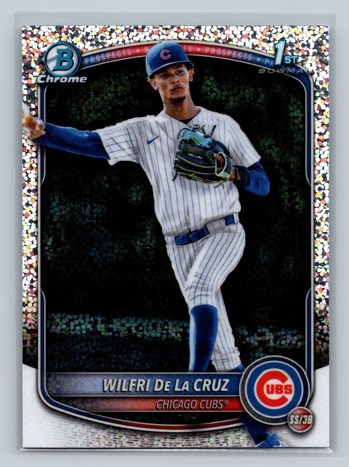Wilfri De La Cruz 2025 Bowman Chrome 1st Speckle Refractor #BCP-209 Cubs