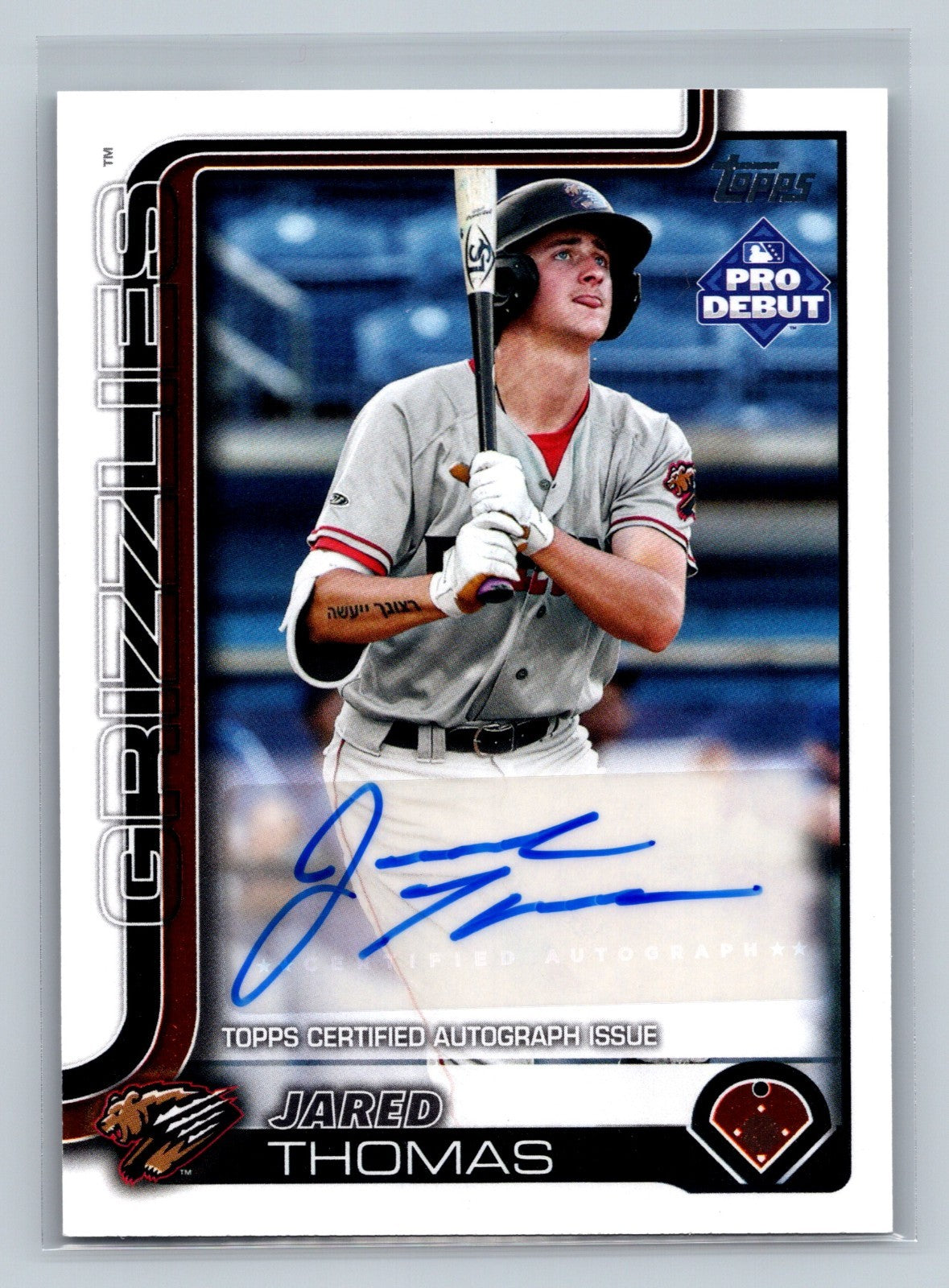Jared Thomas 2025 Topps Pro Debut Auto #PD-27 Grizzlies